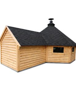 Kota finlandais barbecue 16,5 m² avec extension 3,57 m²