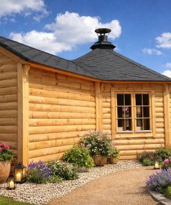 Chalet barbecue bois 9.2 m² + extension 4.75 m²