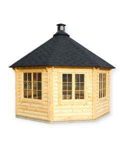Pavillon barbecue en bois 14,9 m²