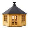 Pavillon barbecue en bois 14,9 - 16.5 m²