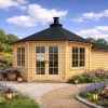 Chalet barbecue bois 9.2 m² + extension 4.75 m²