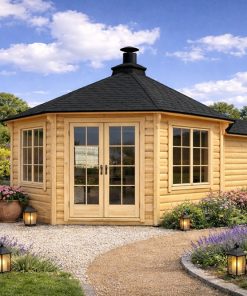 Chalet barbecue bois 9.2 m² + extension 4.75 m²