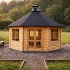 Pavillon barbecue en bois 14,9 m²