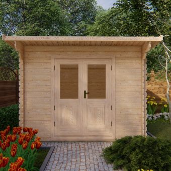 Abri de jardin EDITH 3x3m, 28 mm - couper les coins ronds