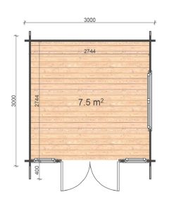 Abri de jardin EMMA 3x3m, 28 mm