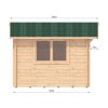 Abri de jardin EMMA 3x3m, 28 mm