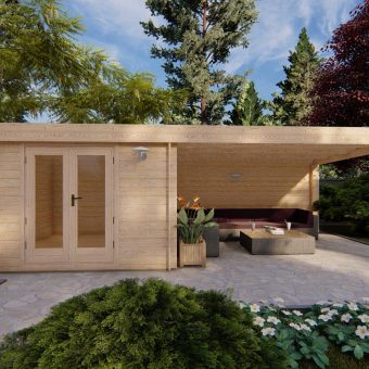 Abri de jardin ERIC 3,3 x 7,36 m, 28 mm