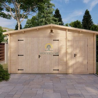 Garage en bois 5m x 5m, 44 mm