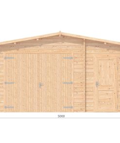 Garage en bois 5m x 5m, 44 mm
