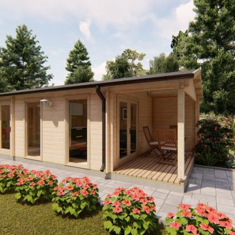 Maison de jardin EMILY 4.042 m x 7.8 m, 44 mm