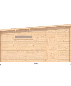Double garage en bois 7m x 5.5m, 44 mm