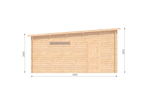 Double garage en bois 7m x 5.5m, 44 mm