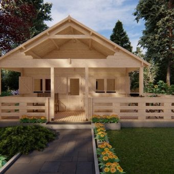 Maison de jardin GUSTAV 6 m x 6 m, 44 mm