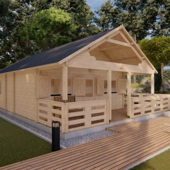 Maison de jardin GUSTAV B 6 m x 8 m, 44 mm