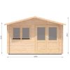 Maison de jardin LINUS 4m x 4m, 44 mm