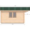 Maison de jardin LINUS 4m x 4m, 44 mm