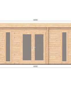 Maison de jardin Otawa 6m x 4.5m, 44 mm