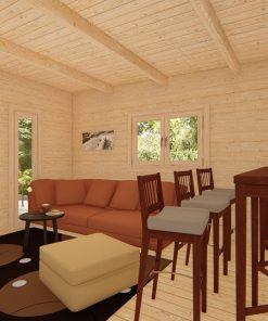 Maison de jardin Otawa 6m x 4.5m, 44 mm