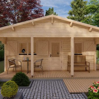 Le chalet Louise 6 m x 6 m, 68 mm