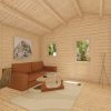 Le chalet Luke 6.5m x 7.7m, 68 mm