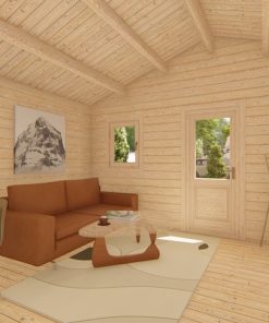 Le chalet Luke 6.5m x 7.7m, 68 mm