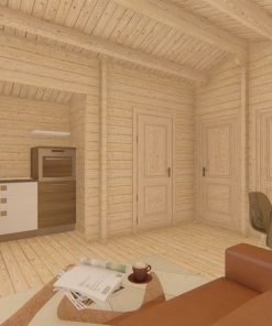 Le chalet Luke 6.5m x 7.7m, 68 mm