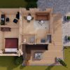 Le chalet Luke 6.5m x 7.7m, 68 mm