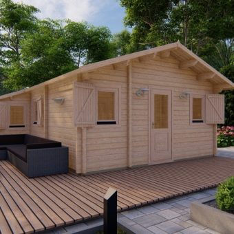Le chalet Luke 6.5m x 7.7m, 68 mm