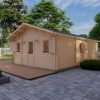 Le chalet Luke 6.5m x 7.7m, 68 mm