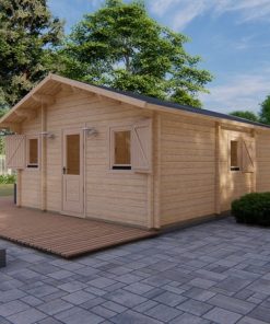Le chalet Luke 6.5m x 7.7m, 68 mm