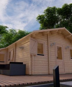 Le chalet Luke 6.5m x 7.7m, 68 mm