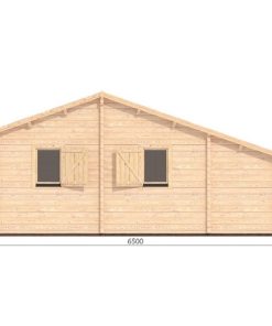 Le chalet Luke 6.5m x 7.7m, 68 mm