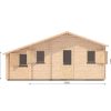 Le chalet Luke 6.5m x 7.7m, 68 mm