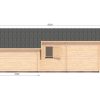 Le chalet Luke 6.5m x 7.7m, 68 mm