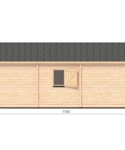Le chalet Luke 6.5m x 7.7m, 68 mm