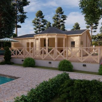 Le chalet Vienna 8.3 m x 11 m, 68 mm