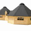 Double Kota Finlandais Octogonal avec Couloir (2 × 16,5 m² + 5,78 m²) – 38,8 m²
