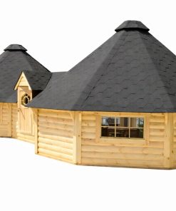 Double Kota Finlandais Octogonal avec Couloir (2 × 16,5 m² + 5,78 m²) – 38,8 m²