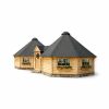 Double Kota Finlandais Octogonal avec Couloir (2 × 16,5 m² + 5,78 m²) – 38,8 m²