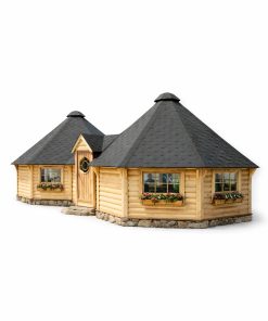 Double Kota Finlandais Octogonal avec Couloir (2 × 16,5 m² + 5,78 m²) – 38,8 m²