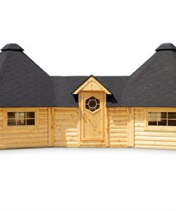 Double Kota Finlandais Octogonal avec Couloir (2 × 16,5 m² + 5,78 m²) – 38,8 m²