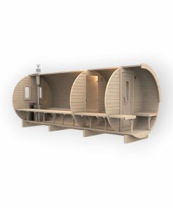 Sauna Tonneau 5.9 m Ø 2.27 m avec un vestiaire