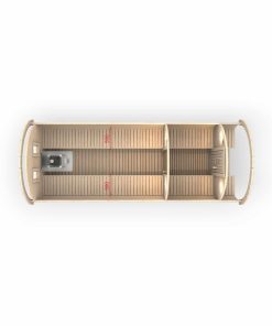 Sauna Tonneau 5.9 m Ø 2.27 m avec un vestiaire
