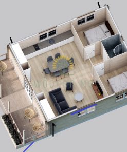 Le chalet Petunia A 690 cm x 790 cm (54,5 m²)