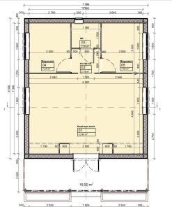 Le chalet Petunia  690 cm x 790 cm (54,5 m²)