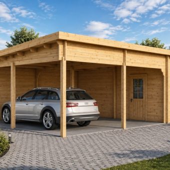 Tivoli – Abri Double Voitures avec Studio (5,95 × 9,5 m, 44 mm)