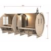 Sauna Tonneau 4.8 m Ø 2.27 m avec l’entrée latérale