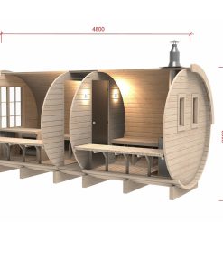Sauna Tonneau 4.8 m Ø 2.27 m avec l’entrée latérale