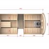 Sauna Tonneau 4.8 m Ø 2.27 m avec l’entrée latérale