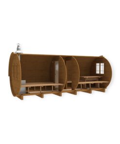 Sauna Tonneau 5.9 m Ø 2.27 m avec l’entrée latérale